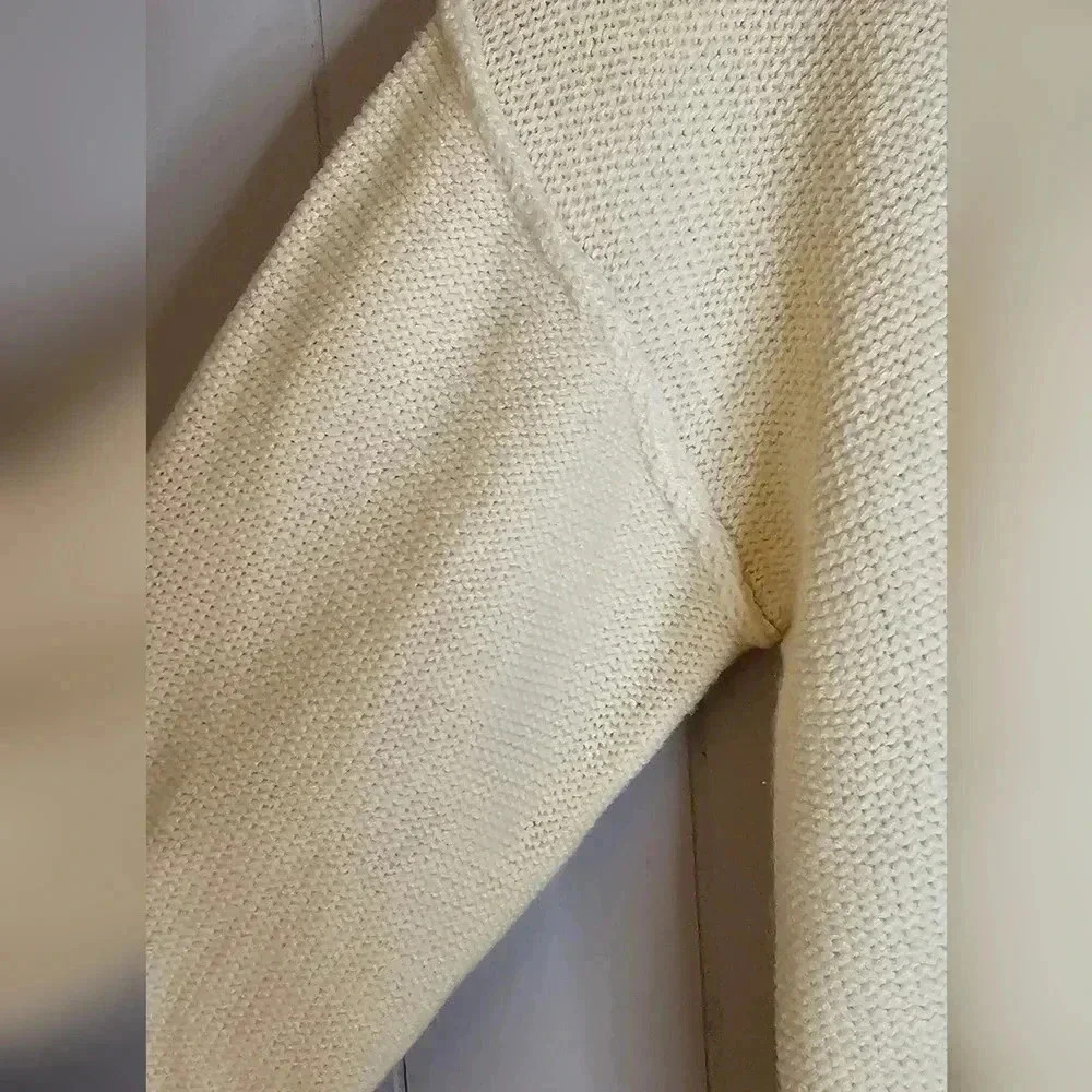 MEROKEETY Cream Pull Over Sweater, Medium - Picture 3 of 5